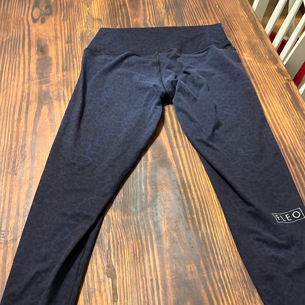 Blue Leopard Fleo Leggings